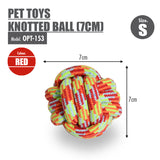 Pet Toys knotted Ball (Small) - Red