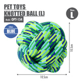 Pet Toys knotted Ball (Large) - Blue
