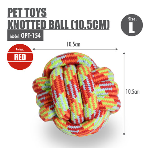 Pet Toys knotted Ball (Large) - Red