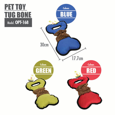 Pet Toy Tug Bone (Blue)